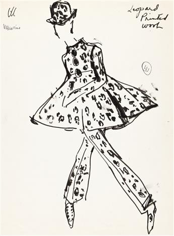JOE EULA (1925-2004) Archive of over 100 sketchbook fashion drawings for mainly Italian designers. [GAY ARTIST]